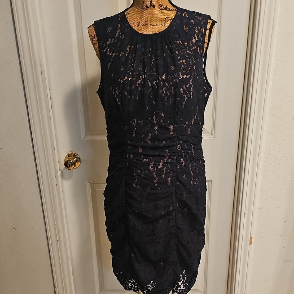 Eliza J Navy Lace Mini Dress